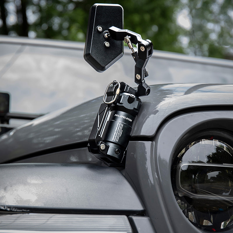 "Grenade" Hood Latch & Sand Mirror Kit for Jeep Wrangler