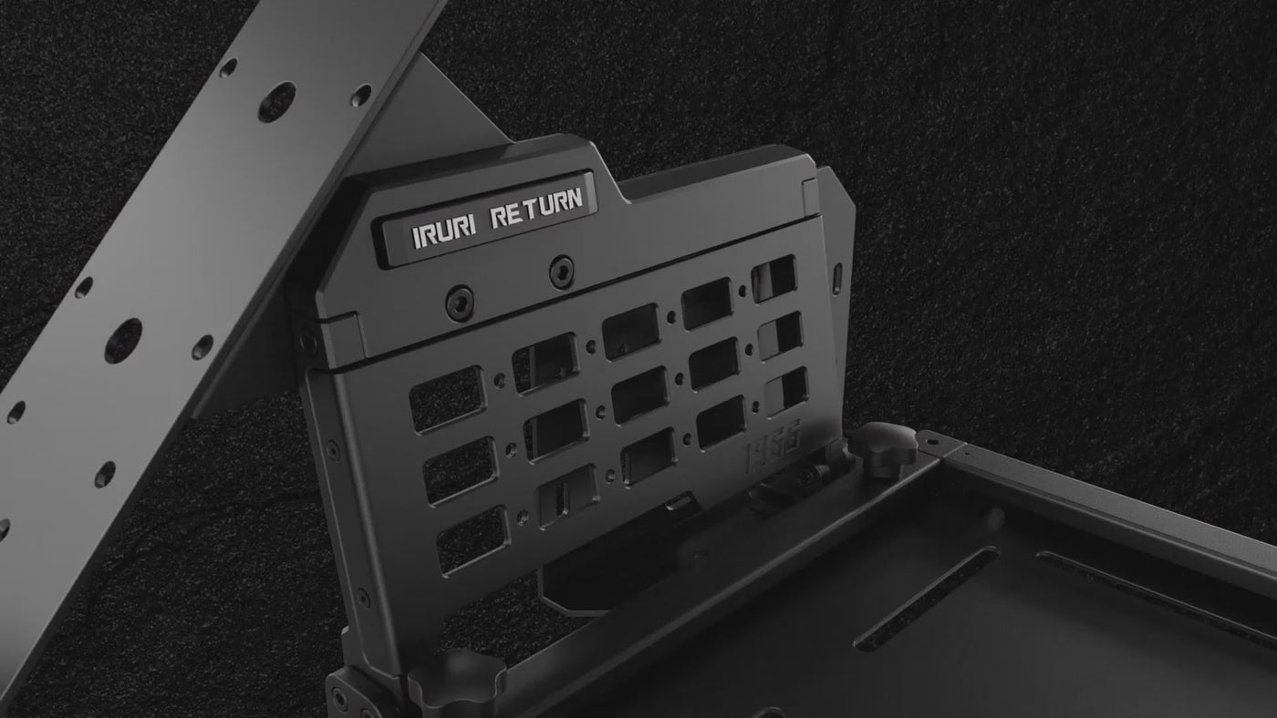 CGI product demonstration animation showing the precision CAD alignment and rattle-free locking mechanism of the Bronco modular interior rack.