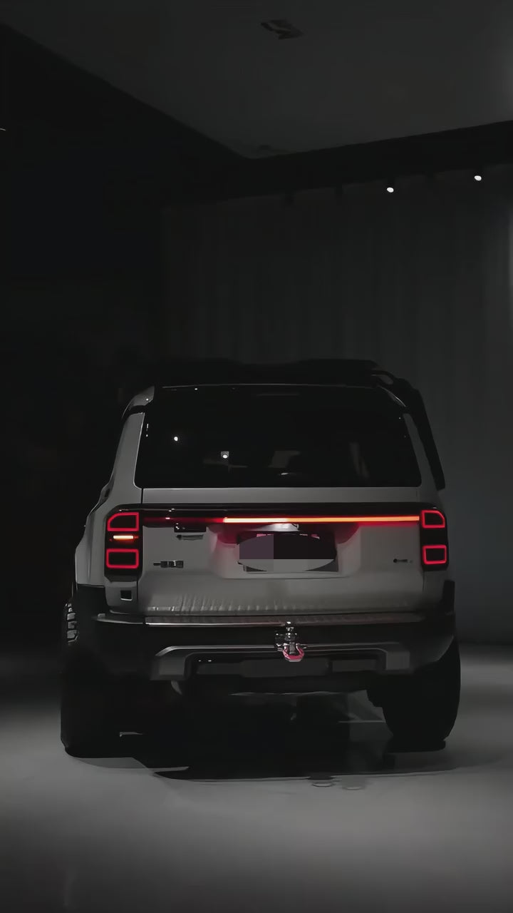 Trail-Walk Video showcasing the premium LED taillight effects and startup animation for Toyota Land Cruiser LC250