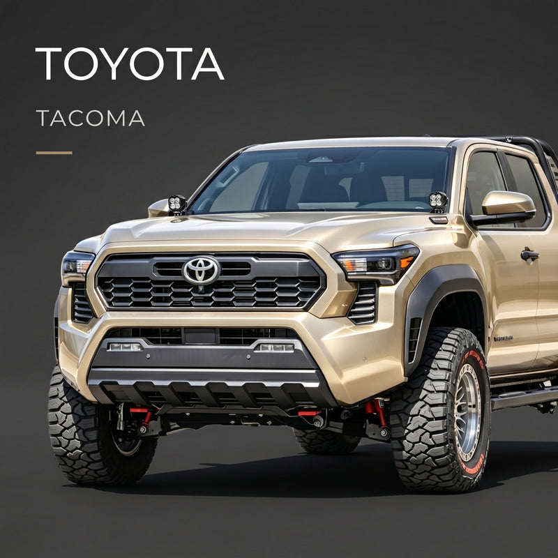 Toyota Tacoma truck on a dark background